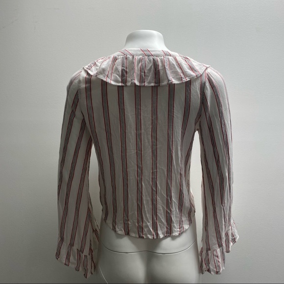 LACE up flowy striped top - Picture 4 of 5